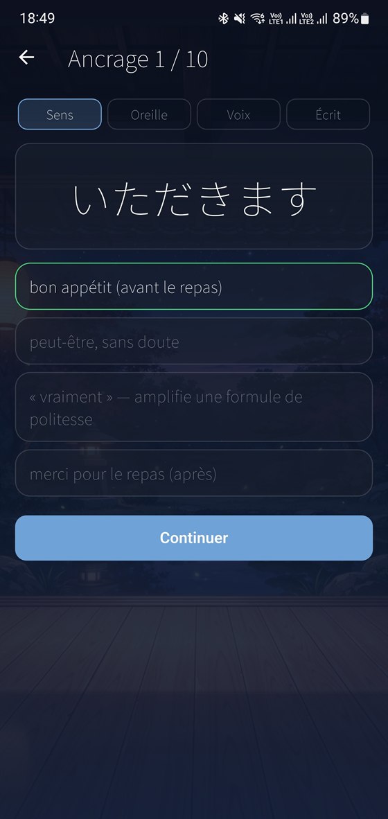 Ancrage, étape 1 : le sens