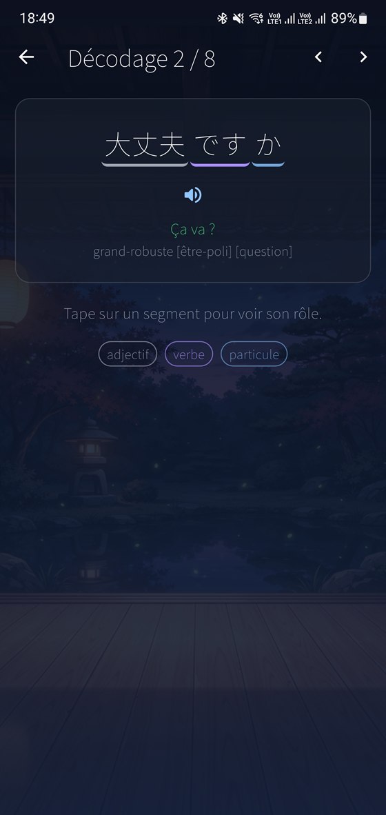 Décodage : la phrase segment par segment