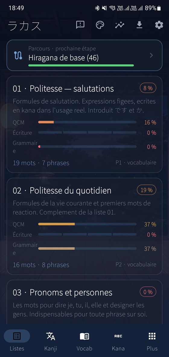 L'écran d'accueil et vos listes